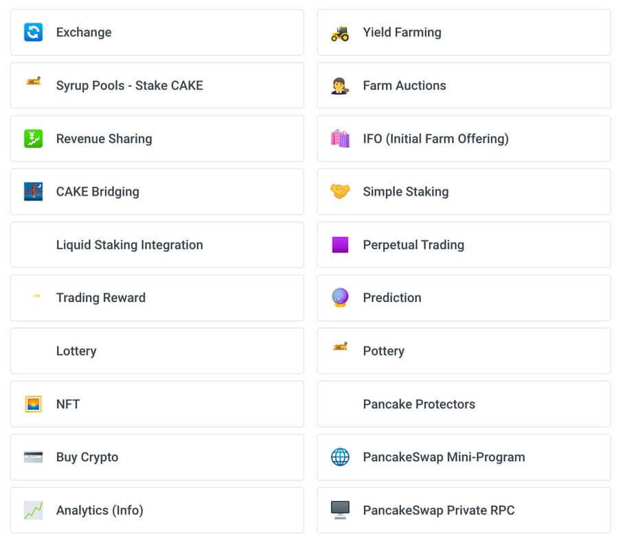 Новые продукты PancakeSwap