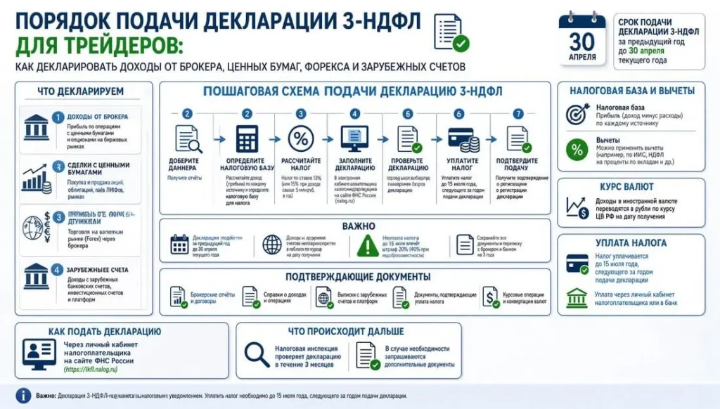 Порядок подачи декларации 3-НДФЛ для трейдеров